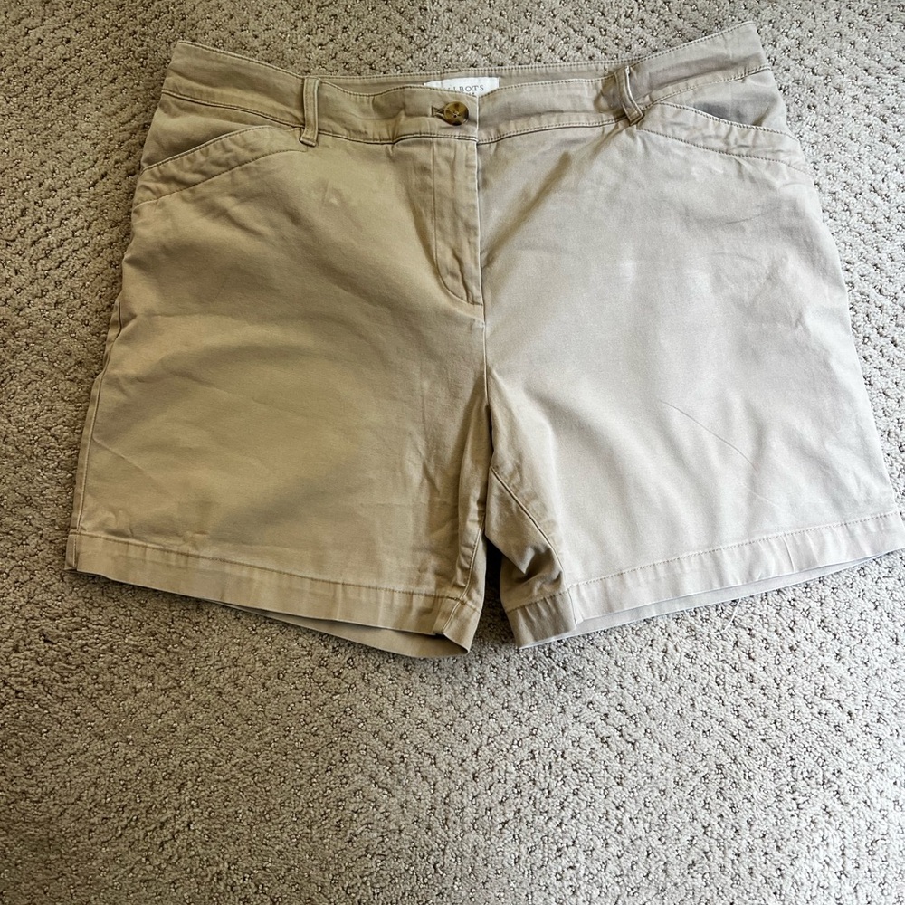 Talbots Tan Bermuda Shorts Classic Cotton Blend